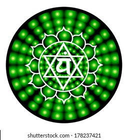 Anahata chakra round vector illustration