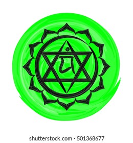 Anahata chakra vector illustration. Icon.