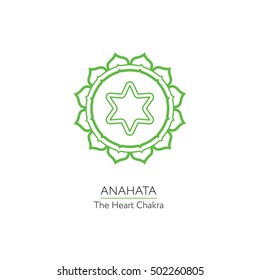 Anahata. Chakra vector isolated minimalistic icon - for yoga studio, banner, poster.