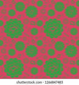 Anahata chakras seamless pattern. Vector esoteric background. Hinduism, buddhism. Line symbol