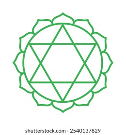 Icono del chakra del corazón de Anahata aislado