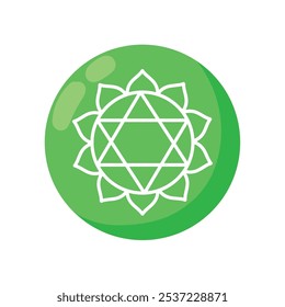 Icono aislado del chakra del corazón de Anahata