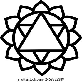 Anahata Símbolo Imagen de Vector. siete chakras de cuerpo Corazón Chakra Imagen de Vector	