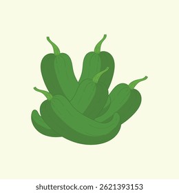 Anaheim pimenta legumes desenho plano desenho animado ilustração