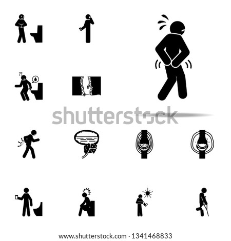 anal, ass, butt, hemorrhoids icon. Pain People icons universal set for web and mobile