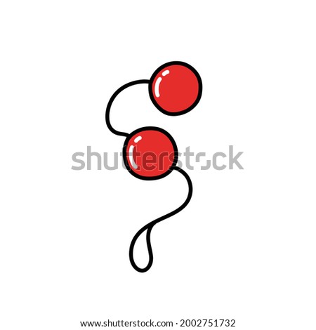 anal beads doodle icon, vector illustration