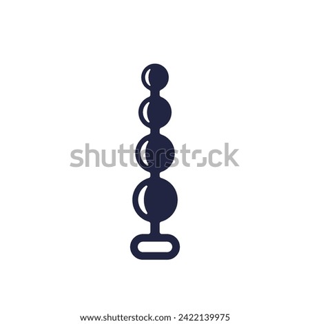 anal beads icon on white, vector