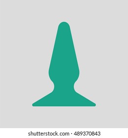 Anal bung icon. Gray background with green. Vector illustration.