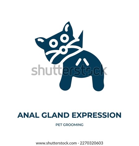 anal gland expression vector icon. anal gland expression, vector, graphic filled icons from flat pet grooming concept. Isolated black glyph icon, vector illustration symbol element for web design and 