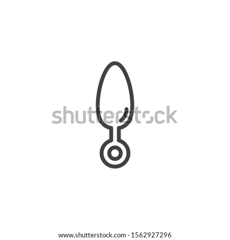 Anal plug line icon. linear style sign for mobile concept and web design. Anal sex toy outline vector icon. Symbol, logo illustration. Vector graphics