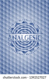 Analgesic blue emblem or badge with abstract geometric pattern background. Vector Illustration. Detailed.