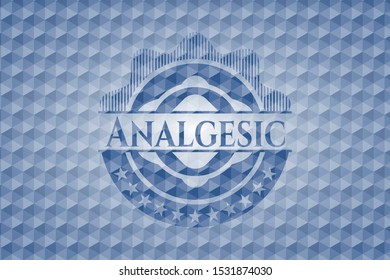 Analgesic blue hexagon emblem. Vector Illustration. Detailed.