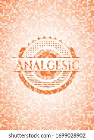 Analgesic orange mosaic emblem. Vector Illustration. Detailed.