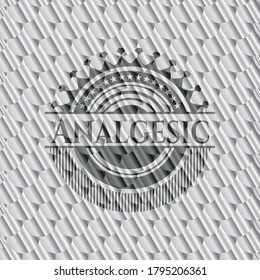 Analgesic silver emblem or badge. Scales pattern. Vector Illustration. Detailed. 