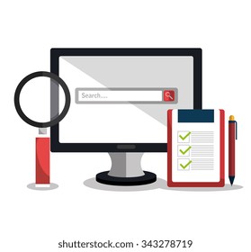 Analitycs search and SEO graphic icons, vector illustration design