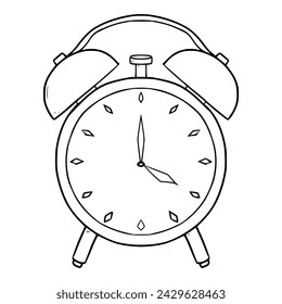 analog alarm clock illustration sketch outline vector	