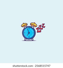 Analog Alarm Clock isolated in blue background