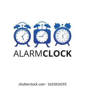 analog alarm clock vector logo design illustration template