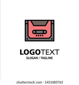 Analog, Audio, Cassette, Compact, Deck Business Logo Template. Flat Color