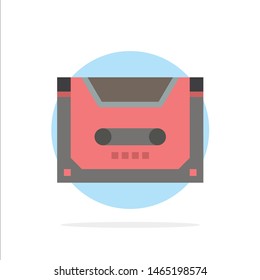 Analog, Audio, Cassette, Compact, Deck Abstract Circle Background Flat color Icon. Vector Icon Template background