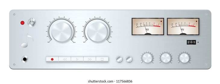Analog audio device panel. Vector illustration
