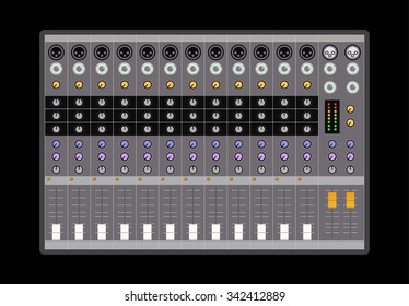 Analog audio mixer, vector illustration