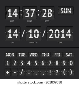 Analog black scoreboard digital week timer