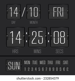 Analog black scoreboard digital week timer 