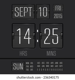 Analog black scoreboard digital week timer 