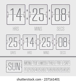 Analog black scoreboard digital week timer 