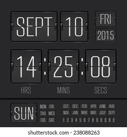 Analog black scoreboard digital week timer 