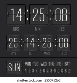 Analog black scoreboard digital week timer 