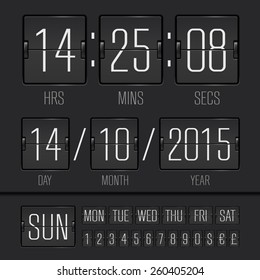 Analog black scoreboard digital week timer 