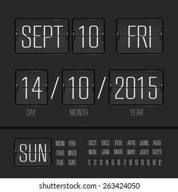 Analog black scoreboard digital week timer 