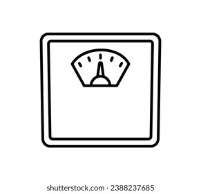 Analoges Körpergewicht Symbol. Mechanische Skala. Vektorgrafik. Rahmenobjekt einzeln auf weißem Hintergrund. Symbol für Web.