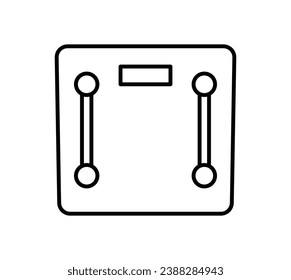 Analog body weight scale icon. Mechanical scale. Vector illustration. Outline object isolated on white background. Icon for web.