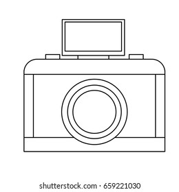 analog camera with flash light photo equipment
