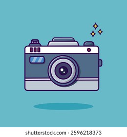 analog camera icon, digital camera, camera lens, designed in flat cartoon style, isolate. technology concept design for taking pictures. vector illustration.