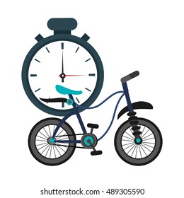 analog chronometer and bike  icon