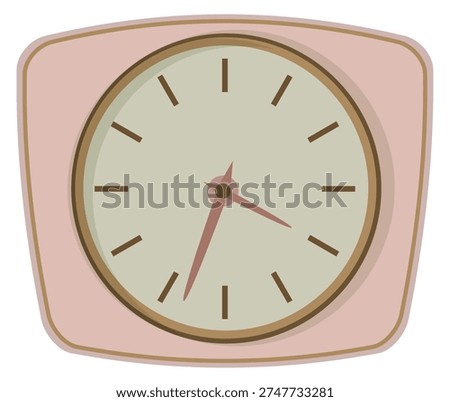 Analog clock. Elegant hour measurement color icon