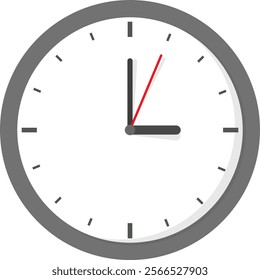 Analog Clock in Flat Design Style