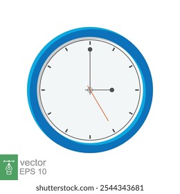 Ícone plano do relógio analógico. Símbolo de gerenciamento de tempo, cronômetro com seta de hora, minuto e segundo. Ilustração vetorial simples isolada sobre fundo branco. EPS 10.