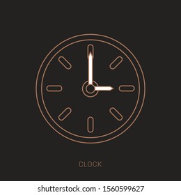 Analog clock flat vector icon. Symbol of time management