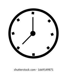 Analog clock flat vector icon. Symbol of time management, chronometer with hour, minute and second arrow. Simple illustration isolated on white background