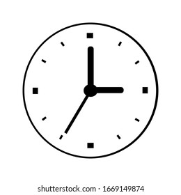 Analog clock flat vector icon. Symbol of time management, chronometer with hour, minute and second arrow. Simple illustration isolated on white background