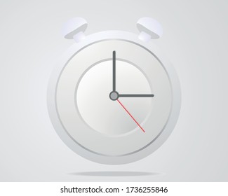 Analog clock flat vector icon. Symbol of time management, chronometer with hour, minute and second arrow. Simple illustration isolated on white background.
