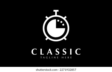 Icono de reloj analógico modelo de logotipo abstracto de vector de monograma