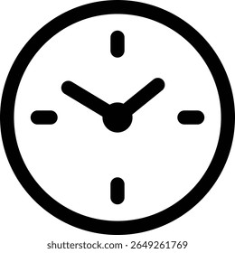 Ícone de relógio analógico em estilo mínimo