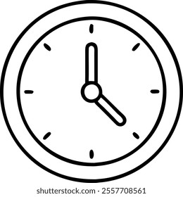 Analog clock icon vector illustration and watch symbol modern design 