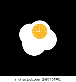 Analog clock inside a cracked egg. broken egg and clock concept